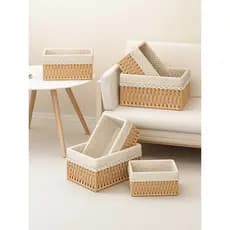 Caixa de armazenamento de mesa, armazenamento de chave, entrada, decoração, controle remoto, cosméticos, lanche, cesta d