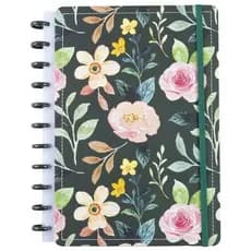 Caderno Grande Capa Dura Floral Design Moderno Disco Reposicionavel Organizador