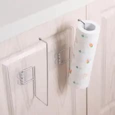 Toalheiro de cozinha sem perfuração, rolo de papel, prateleira, toalha de cozinha, envoltório de plástico, rack de armaz