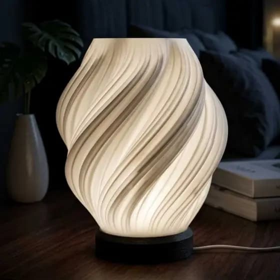 Luminária Abajur de Mesa Espiral Luz Quente Luz Fria Design Moderno Aconchegante Quarto Sala Mesa Decoração Aesthetic
