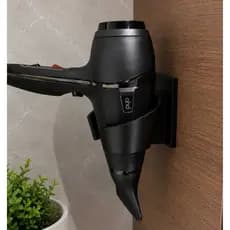 Suporte de Parede Secador de Cabelo Acompanha Parafusos e Bucha Fácil Prático Resistente Organização Elegância