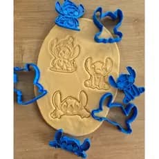Kit de cortador e marcador stitch para biscoito pasta americana frutas infantil lilo e stitch massinha