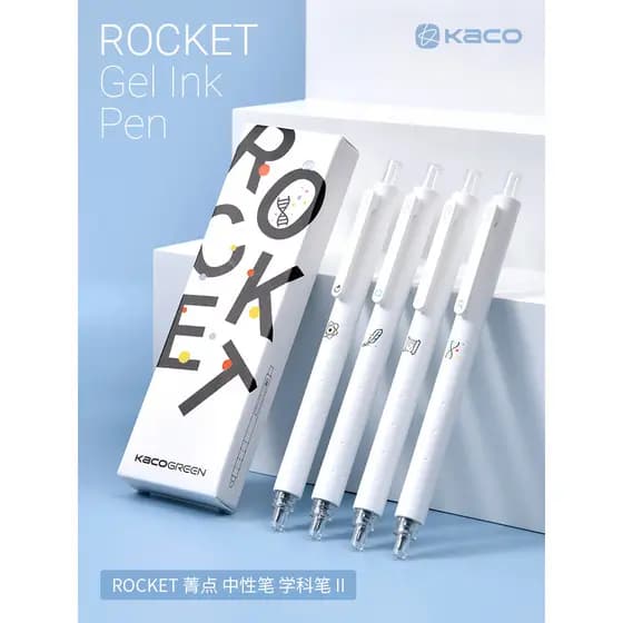 Caneta de Gel KACO Jingdian Ocean Story Caneta preta de secagem rápida Tipo push de alto valor Conjunto de 3 peças Recar