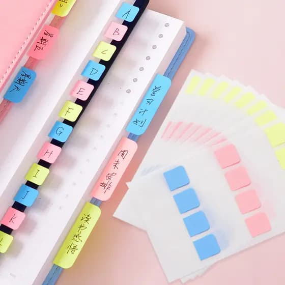 Post-it Notes Label Stickers Cute Cartoon Girl Fresh Marker Notes Instruções de notas criativas Marcador fluorescente Ad