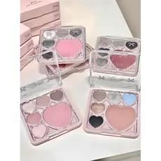 Gogo dança seis cores grande amor paleta de sombras fumado azul portátil pequena sombra Blush tudo-em-um paleta luz diár