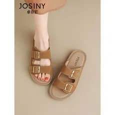 Zhuosini sandálias de praia chinelos femininos 2026 verão novo estilo Retro flip-Flops sapatos femininos sola macia exte