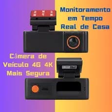 Dashcam 4K Ultra HD GPS Câmera veicular conectada 4G Monitor de Estacionamento 24h Visão Noturna WDR DVR
