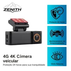 4G 4K Gravador de Carro DVR Automotivo Câmera Veicular Ângulo Amplo Visão Noturna Lente Dupla Dashcam