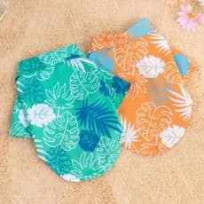 Verão Roupas Para Animais De Estimação Estilo Havaiano Pet Praia Camisas Cães Moda Filhote De Cachorro Colete Coco Impre