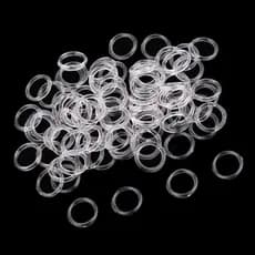 100 Pçs Anéis De Cortina De Plástico Transparente O-Rings Círculo Pendurado Cega Romana