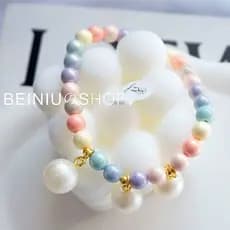 Pet Ins Estilo Silencioso Simples Contas Coloridas Colar Teddy Dog Cat Bunny Light Collar Ornam
