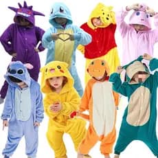 TAKARA TOMY Pokemon Jigglypuff Pikachu Gengar Snorlax Onesie Kigurumi Crianças Cosplay Bulbasaur Pijama Halloween Pijama