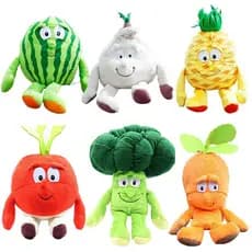 JAMXUN 25cm Legumes Frutas Brinquedos De Pelúcia Bonito Melancia Alho Abacaxi Banana Macio Recheado Elfo Plushie Boneca