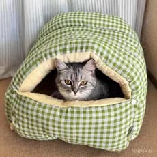 Cama de Pet Semi-Fechada Lavável, Saco de Dormir para Gatos, Quente e Confortável, para Cães e Gatos