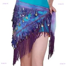 Cinto de Dança do Ventre com Franjas/Lantejoulas/Decorações Triangulares VRWU