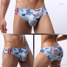 Cuecas masculinas de cintura baixa e modernas para estudantes, com design em U-convexo estampado, tecido de malha respir