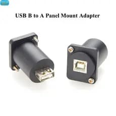 Conector USB Tipo D B para A para Montagem em Painel, Conector de Dados USB 2.0 Fêmea, Adaptador Fixo Rosqueado USB Tipo