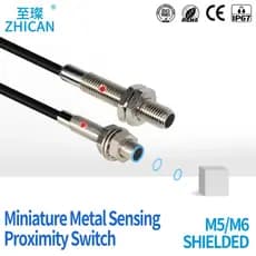 Sensor de proximidade indutivo miniatura M5M6, DC três fios, NPN normalmente aberto, PNP normalmente fechado, interrupto