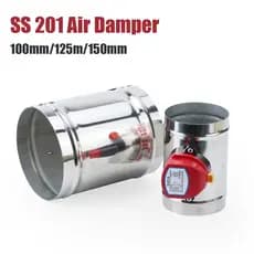 Válvula de Ar Elétrica AC 220V em Aço Inoxidável 201, 100/125/150mm, Válvula de Retenção Motorizada DC12V DC 24V para Tu