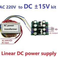 AD24LOPA 12W AC 220V para Dual DC +-5V 12V 15V AC-DC 78XX 79XX Conversor Linear LDO Duplo de Baixo Ruído Kit de Fonte de