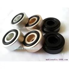 Pés amortecedores para amplificador de áudio em liga de alumínio com acabamento fosco e fio prateado 30X12mm