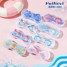 Óculos de natação infantis, à prova d'água, antiembaçantes, de alta definição, adequados para meninos e meninas, com tem
