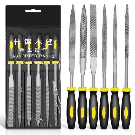 Conjunto de limas para marcenaria com limas triangulares e semicirculares de dentes finos para mogno e madeira dura, lim