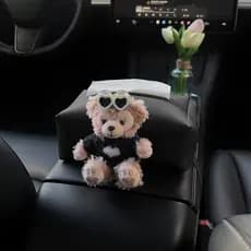 Caixa de Lenços para Carro Shirley Rose, Suporte de Lenços para Console Central do Carro, Bolsa de Lenços de Alta Qualid