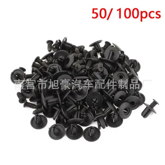 Clipes universais de 6mm-8mm para proteção de painéis de porta e para-choques de carro (50 peças/100 peças)