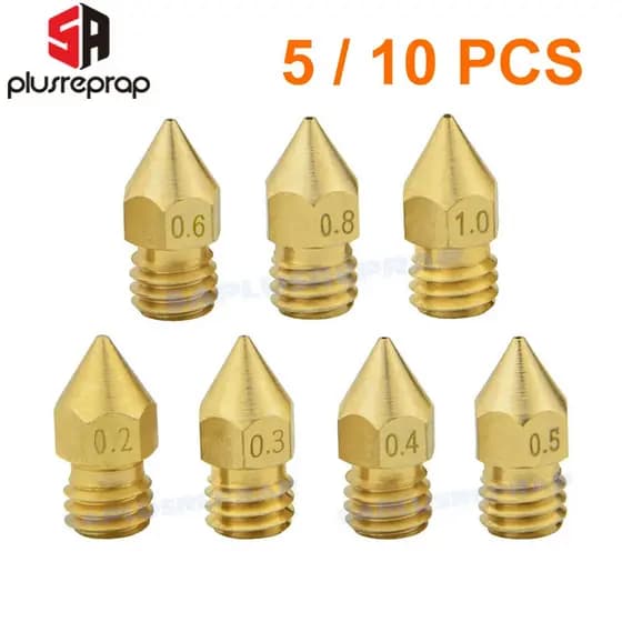 5/10 Peças Bico de Latão MK8 0.2MM 0.3MM 0.4MM 0.5MM Bico de Cabeça de Impressão para Extrusora 1.75MM CR10 CR10S Ender-