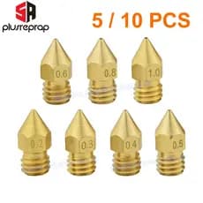 5/10 Peças Bico de Latão MK8 0.2MM 0.3MM 0.4MM 0.5MM Bico de Cabeça de Impressão para Extrusora 1.75MM CR10 CR10S Ender-