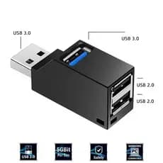 Extensor HUB USB 3.0, Divisor para Carro, Hubs USB Multiportas 2.0, Adaptador Multifuncional para Leitura de Disco USB e