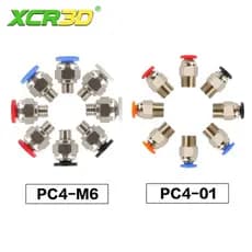 Acessórios para Impressora 3D PC4-M6 PC4-M10 PC4-01 Conectores Pneumáticos para Tubo PTFE Acopladores J-head Fittings Cr