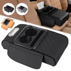 Caixa de Armazenamento para Apoio de Braço de Carro, Organizador para Console Central do Carro, Almofada Elevatória para