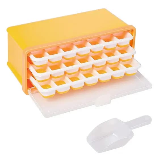 Forma de gelo com recipiente, balde de gelo com tampa, colher para gelo, caixa de armazenamento para gelo, para uísque,