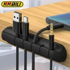 Organizador de Cabos USB de Silicone NNBILI, Organizador de Cabos para Mesa, Clipes de Gestão de Cabos, Suporte para Cab