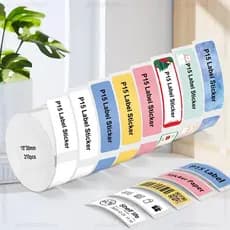 Fita para Etiquetadora P15, Portátil, Autoadesiva, 12*40mm, Papel Adesivo para Etiquetas, Compatível com Impressoras de
