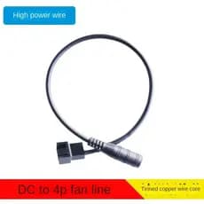 Adaptador de Alimentação para Ventilador PWM 12V 4 Pinos com Conector Fêmea DC 5.5*2.1 mm, Cabo de 30M