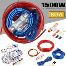 Amplificador de Subwoofer Automotivo Universal 1500W 8GA 60AMP com Kit de Fiação, Porta-Fusível e Cabo para Modificação