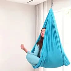 Conjunto Completo de Balanço de Yoga com Acessórios, Tecido Elástico e Tecidos Aéreos para Uso Interno e Externo, 59x110
