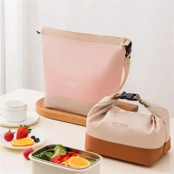 Bolsa Térmica Portátil para Mulheres, Lancheira Isolada, Bolsa Impermeável para Alimentos, Bolsa de Ombro para Escritóri