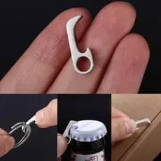 Mini Abridor de Garrafas Multifuncional de Aço Inoxidável para Caminhadas e Camping, Chaveiro, Ferramentas EDC