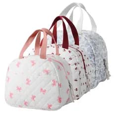Bolsa Térmica de Algodão para Almoço, Isolamento Térmico, Sacola para Piquenique, Zíper Duplo, Fácil de Transportar, Cai