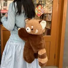 Bolsa de Festa de Pelúcia Pequeno Guaxinim, Mochila de Pelúcia Pequeno Panda, Bolsa de Moedas Fofa Pequeno Guaxinim de A