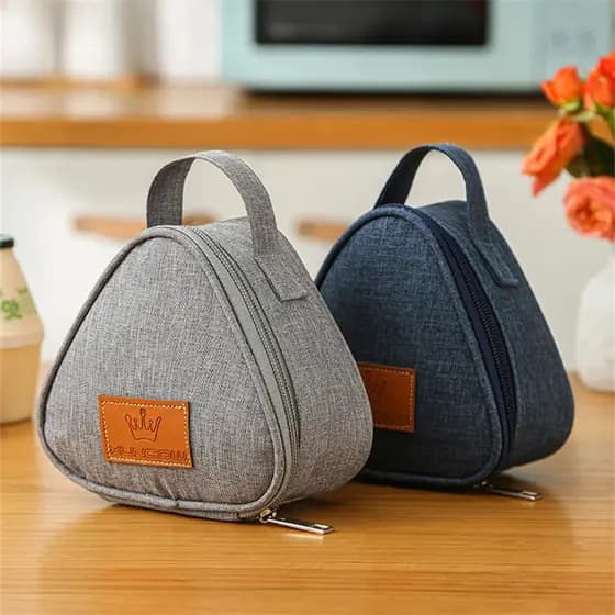 Mini Bolsa Térmica Triangular de Isolamento em Folha de Alumínio, Bolsa Térmica para Almoço, Bolsa para Bolinhos de Arro