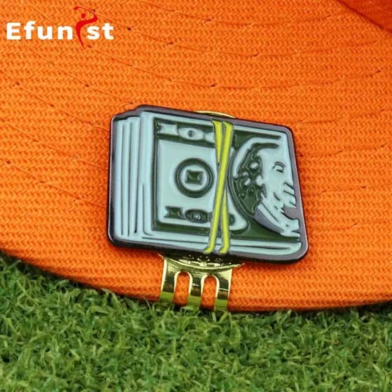 Marcador de Bola de Golfe com Clipe Magnético para Chapéu de Golfe, Flor da Sorte, Dragão de Golfe, Dólar Americano, Mar