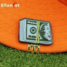 Marcador de Bola de Golfe com Clipe Magnético para Chapéu de Golfe, Flor da Sorte, Dragão de Golfe, Dólar Americano, Mar