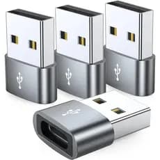 Conjunto de 4 Adaptadores USB C Fêmea para USB Macho, Conversor de Cabo de Carregamento Tipo C para USB A, Compatível co