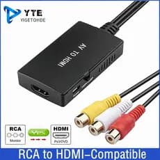 RCA to HDMI-compatible Audio Video Converter AV2HDMI-compatible Adapter Support 1080P PAL/NTSC With PS2 PS3 XBOX VHS Blu