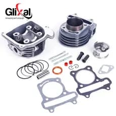 Glixal GY6 100cc 50mm Scooter Engine Big Bore Cylinder Rebuild Kit Cylinder Head assy 4-stroke 139QMB 139QMA Moped (64mm